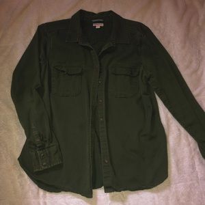 Dark Army Green Flannel.